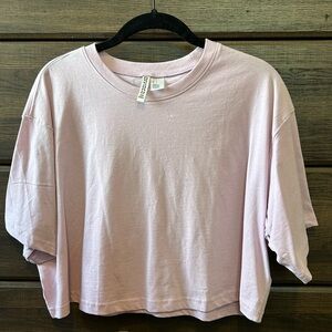 Lavender Cotton Crop Top Tee